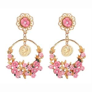 Wind Rose Floral Dangle Earrings P…